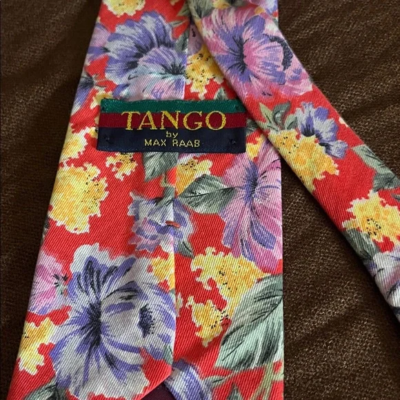 😄Vintage 100% cotton floral tie made in USA - Picture 3 of 4